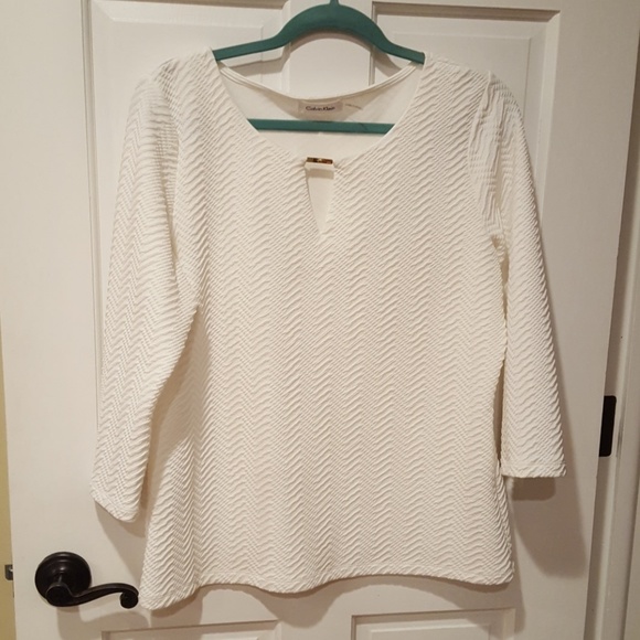 Calvin Klein Tops - Calvin Klein white 3/4 sleeve top